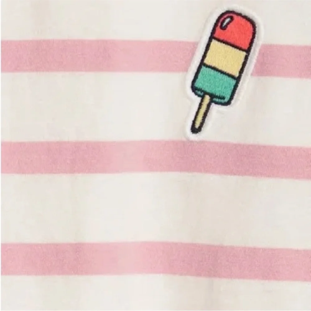 GAP Pink and Green Long Sleeve Tee with Stripes